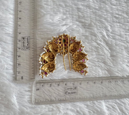 Matte finish kemp-green pearl peacock hair jewel dj-52029