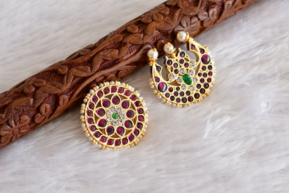 Gold tone precious kemp-green sun moon hair jewel dj-52251