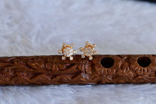 Gold tone AD white stone stud/earrings dj-52248