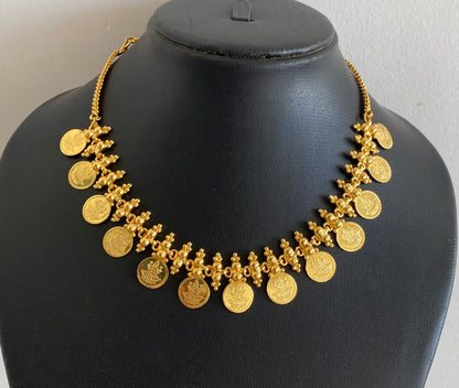 Gold tone lakshmi coin necklace dj-53694