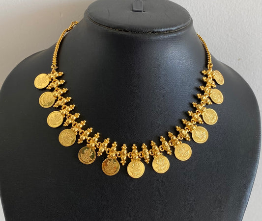 Gold tone lakshmi coin necklace dj-53694