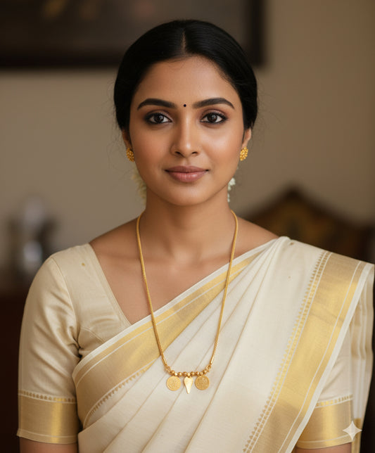 Gold tone 24 inches kerala style elakka thali mangalyam dj-52230