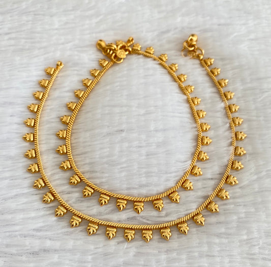 Antique gold tone flower design anklets set dj-53192