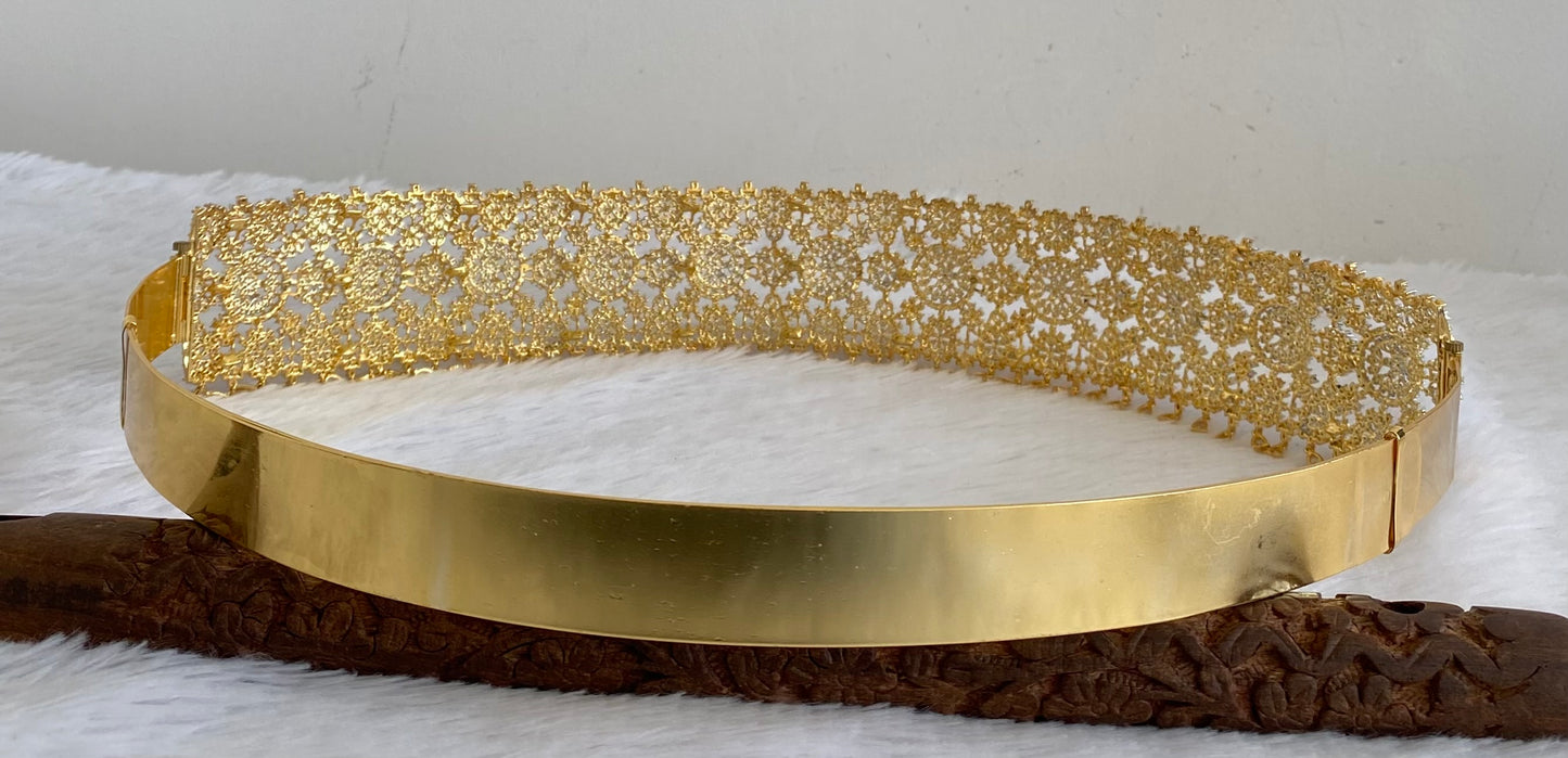 Two tone flower design adjustable waist belt dj-53466