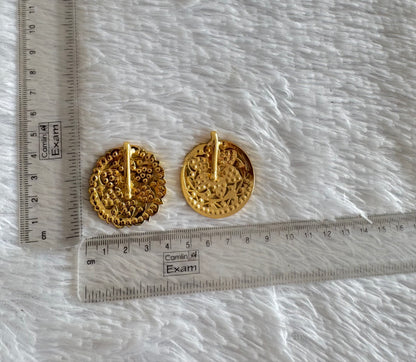 Gold tone AD pink-green flower sun moon hair jewel dj-52022