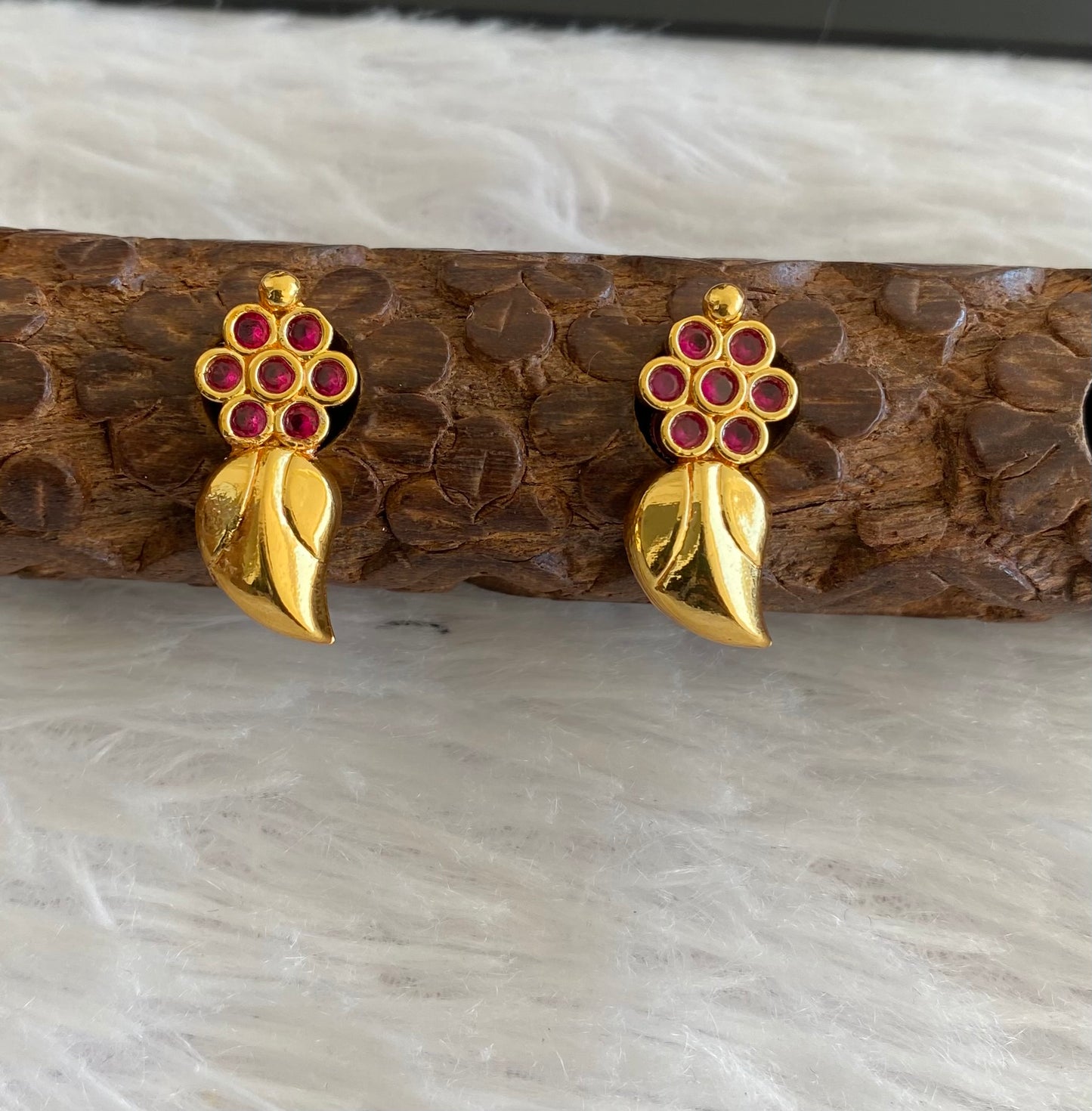 Gold look alike ad pink mango earrings dj-52766