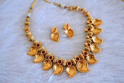 Antique gold tone kemp nakshi mango necklace set dj-52737