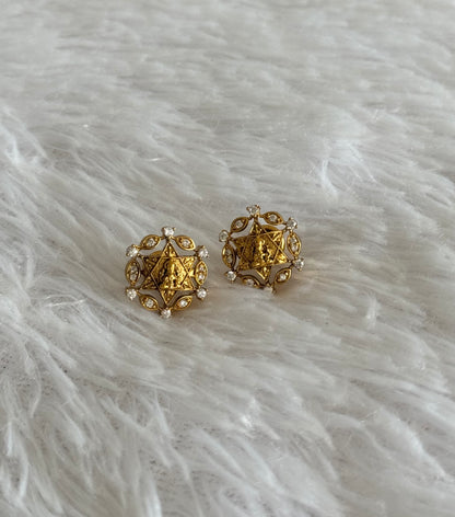 Matte finish white lakshmi star stud/earrings dj-51580