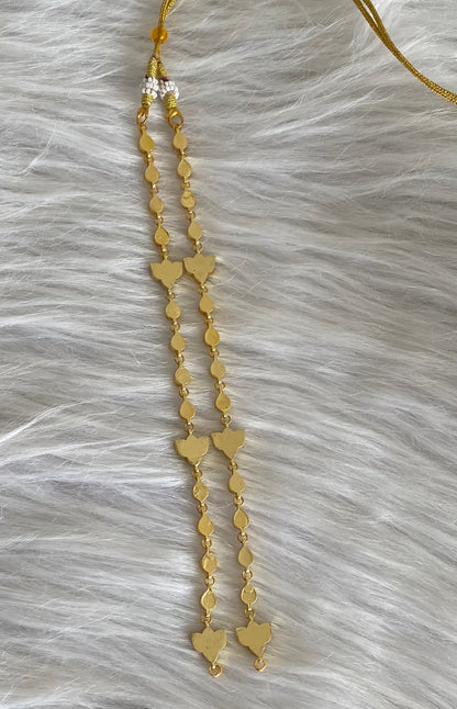 Antique gold tone Kundan jadau lotus chain for pendant dj-54186