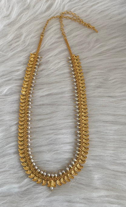 Gold tone kerala style mango pearl short haar dj-54530