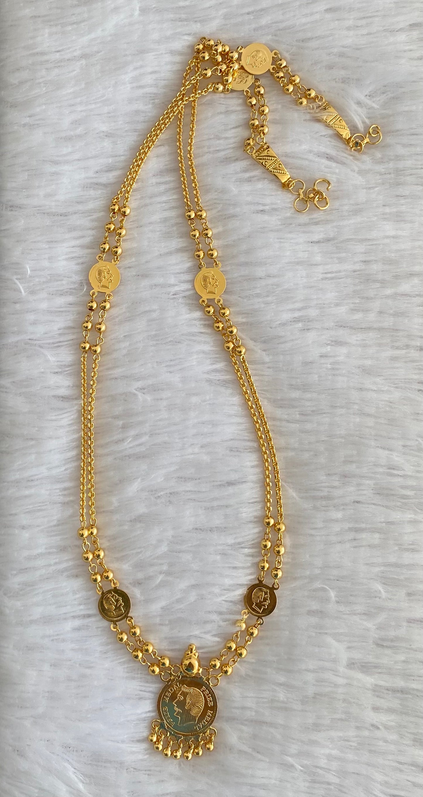 Gold tone head coin chain dj-53146