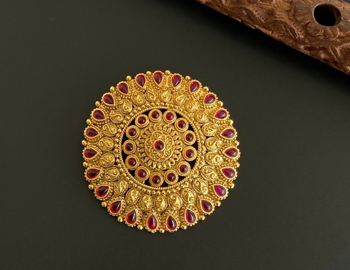Antique gold tone kemp round hair jewel(rakodi)dj-53620