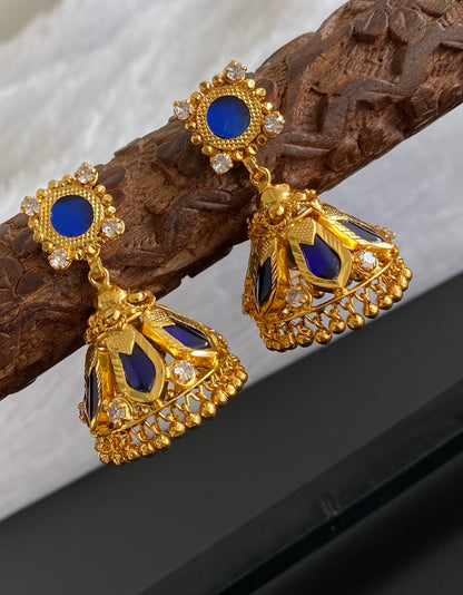 Gold Tone Blue Nagapadam Jhumkka DJ27220