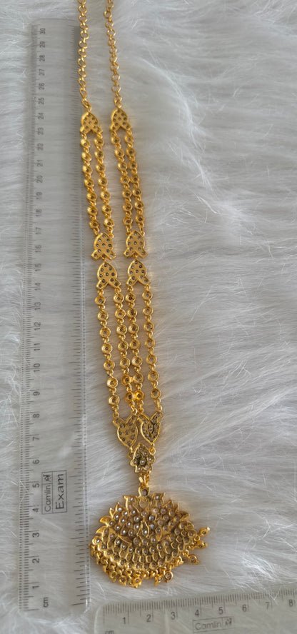 Gold tone AD white swan double layer short haar dj-51189