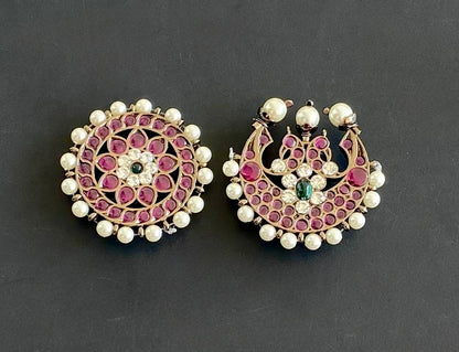 Black finish precious kemp sun-moon hair accessory DJ51022