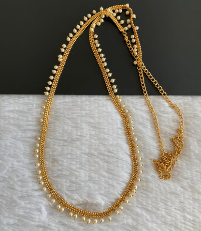 Antique gold tone pearl hip/waist chain dj-53205