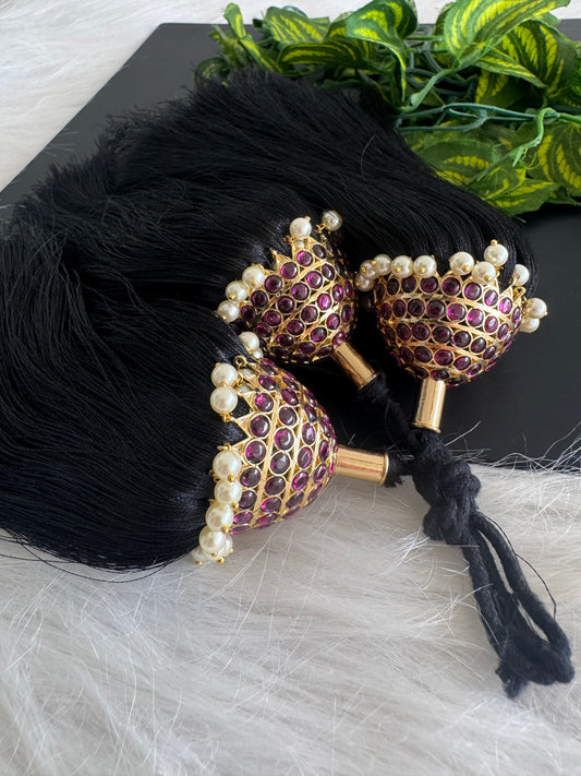 Gold tone AD precious kemp pearl kuppulu/kunjalam dj-51183