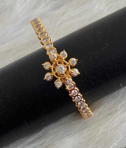 Gold tone AD white stone diamond look alike bangle/kada(2.4) Dj-53916