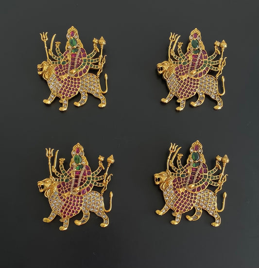 Matte finish kemp-green-white Ma Durga 4 pendants dj-54764