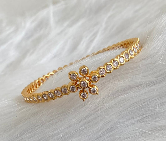 Gold tone AD white stone diamond look alike bangle/kada(2.8) Dj-53915