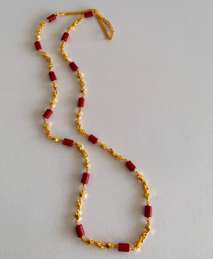 Gold tone Coral Beaded Chain DJ21267