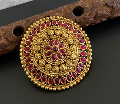 Antique gold tone kemp round hair jewel(rakodi)dj-53614