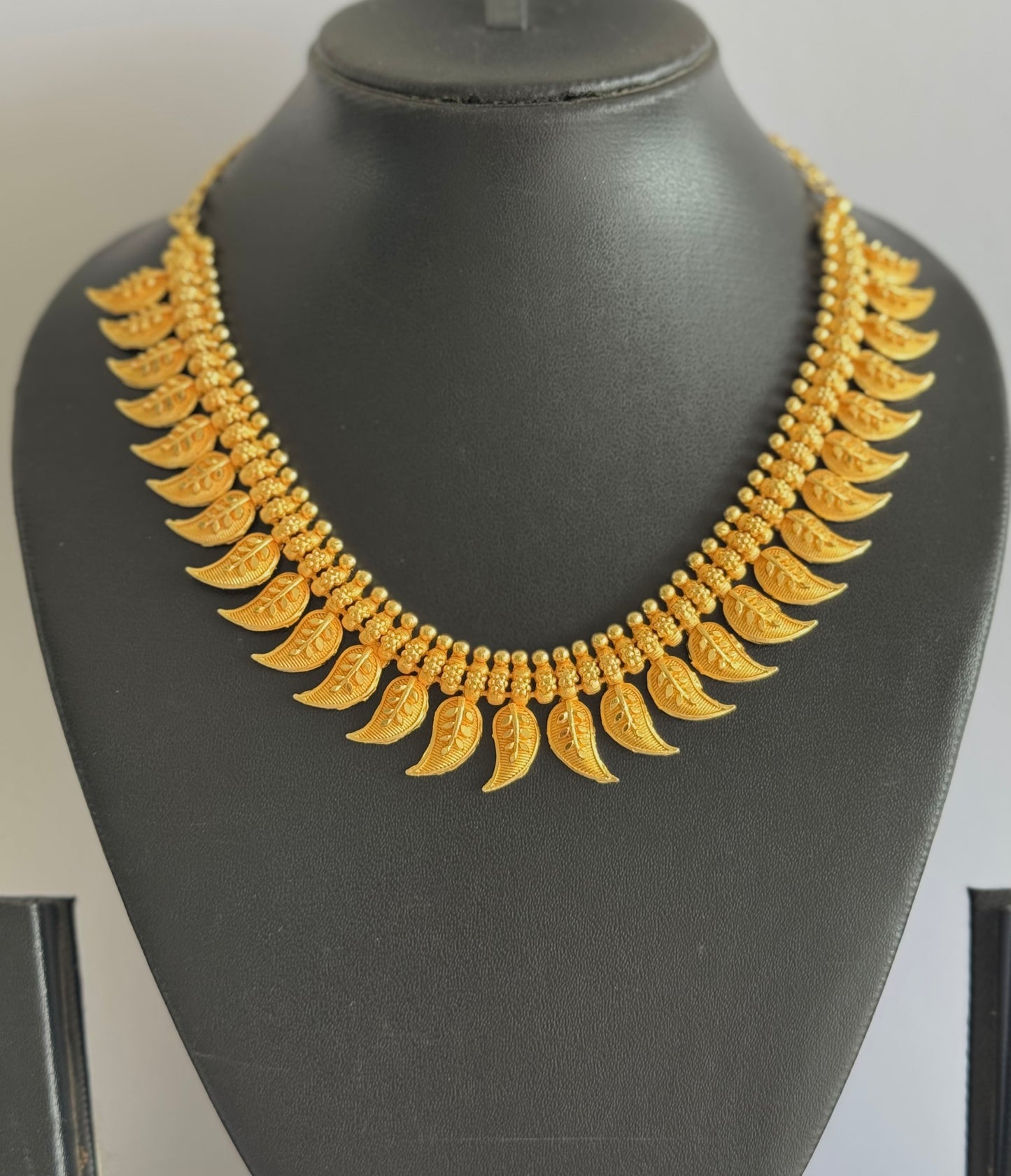 Matte gold tone kerala style mango necklace dj-51654