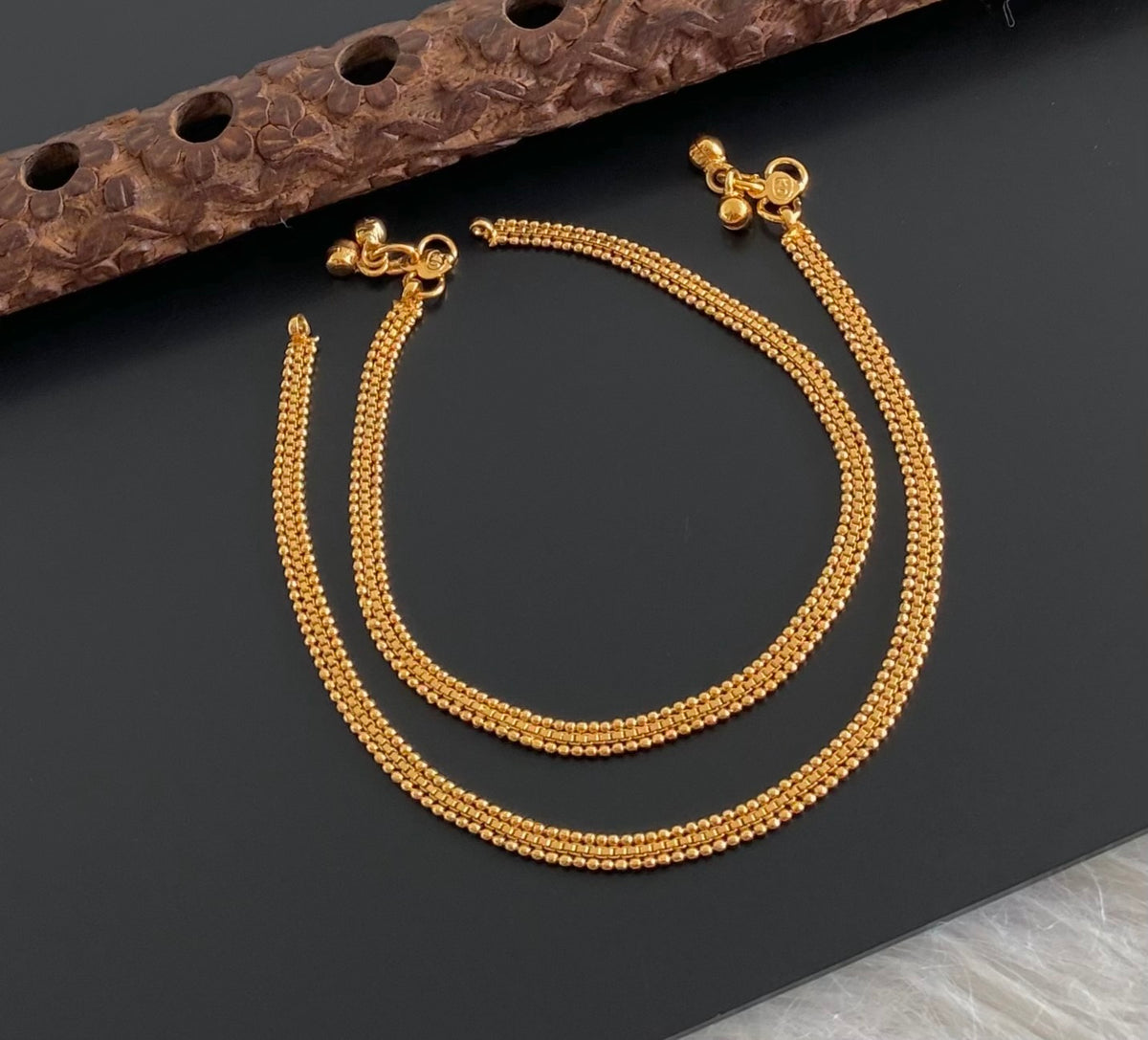 Gold tone anklets set dj-54891