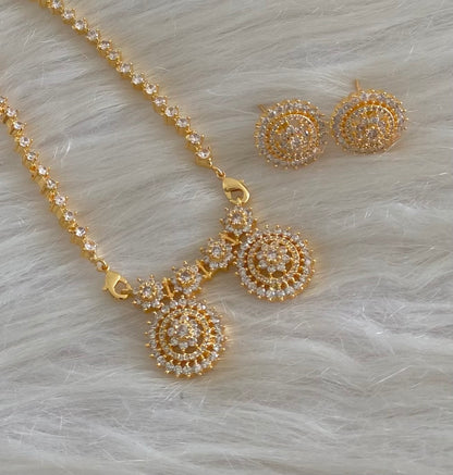 Gold tone white stone mangalyam/haar set dj-54807