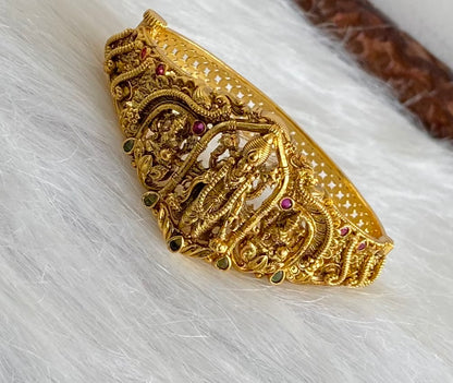 Antique gold tone lakshmi-mahavishnu screw type kada/bracelet dj-53972