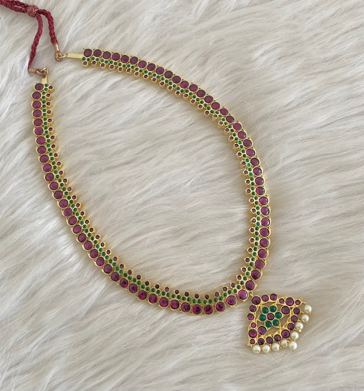 Gold tone precious kemp-green pearl mango haar dj-54861