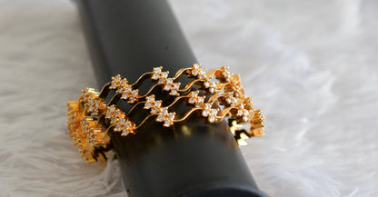 Gold tone cz white set of 4 bangles(2.6) dj-51792