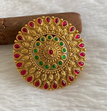 Antique gold tone kemp-green round hair jewel(rakodi)dj-53619