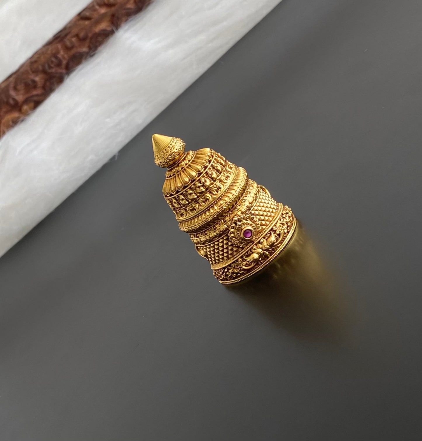 Antique gold tone nakshi crown/kreedam dj-54466