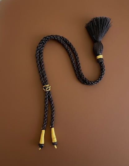 Handmade black silk thread adjustable dori dj-52749