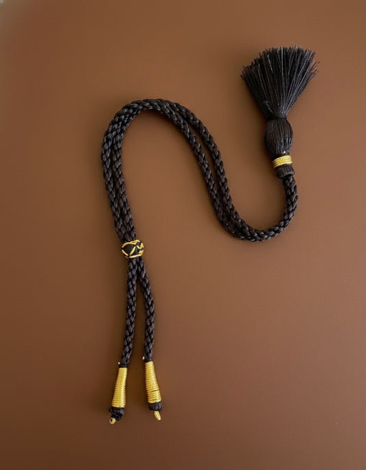 Handmade black silk thread adjustable dori dj-52749