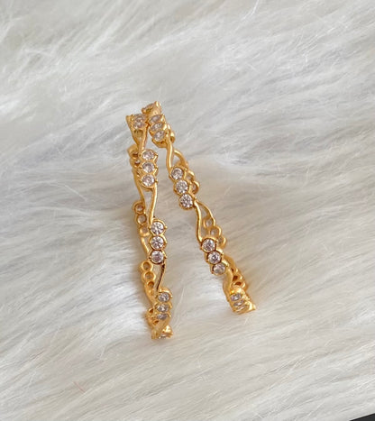 Gold tone white stone bangles(2.4) Dj-53892