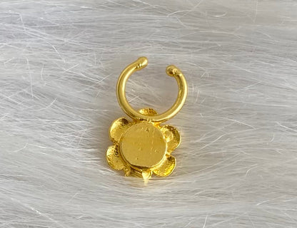 Gold tone kemp stone nose pin/bulakku dj-53786