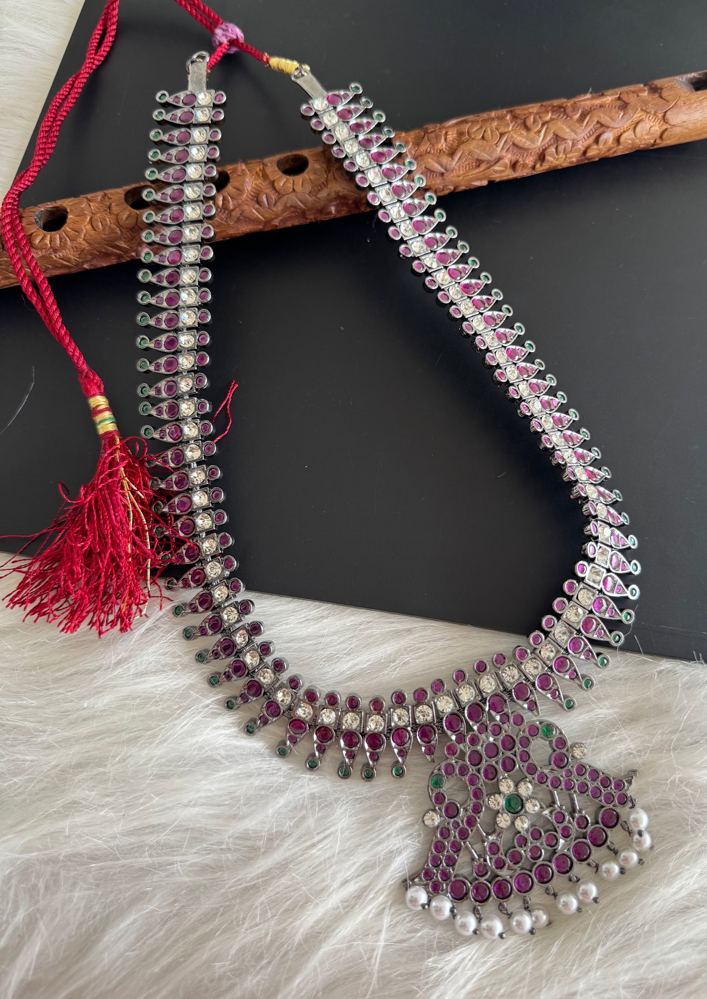 Black finish precious kemp pearl peacock pendant haar Dj-51167