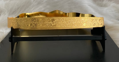 Gold tone white green stone elephant peacock design adjustable waist belt dj-54597