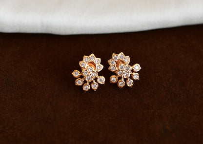 Gold tone AD white stone stud/earrings dj-52779