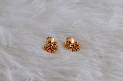 Gold tone AD white stone stud/earrings dj-52779