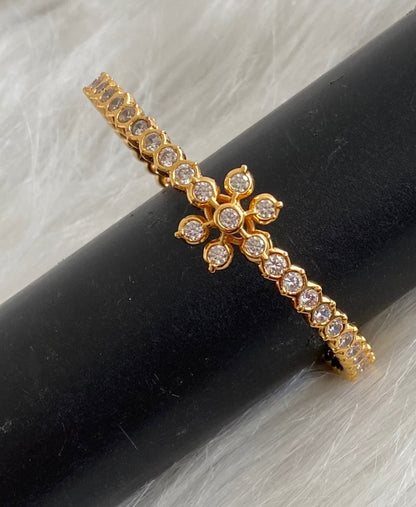 Gold tone AD white stone diamond look alike bangle/kada(2.8) Dj-53915