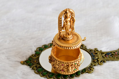 Antique gold tone Shri Ram kumkum box dj-52325