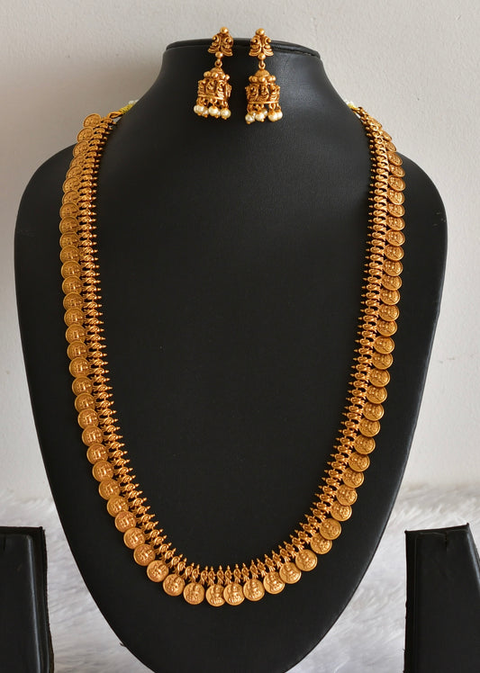 Matte finish lakshmi coin haar set dj-52436