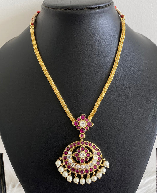 Gold tone precious kemp-white pearl necklace dj-53929