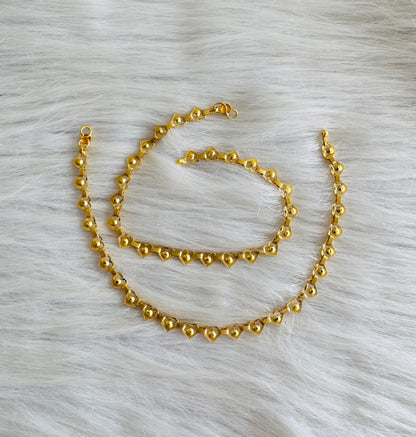 Matte Gold tone 10.5 inches heart anklets dj-51307