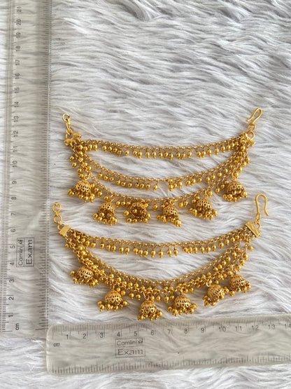 Matte finish jhumkka ear side chain dj-51119