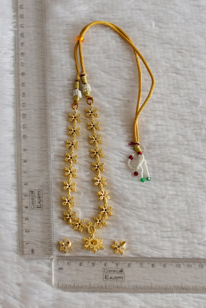 Two tone white flower necklace set dj-51975