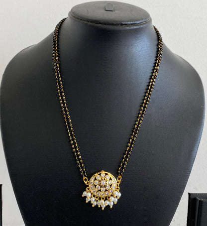 Gold tone 18 inches karimani chain with South Indian pendant dj-53423